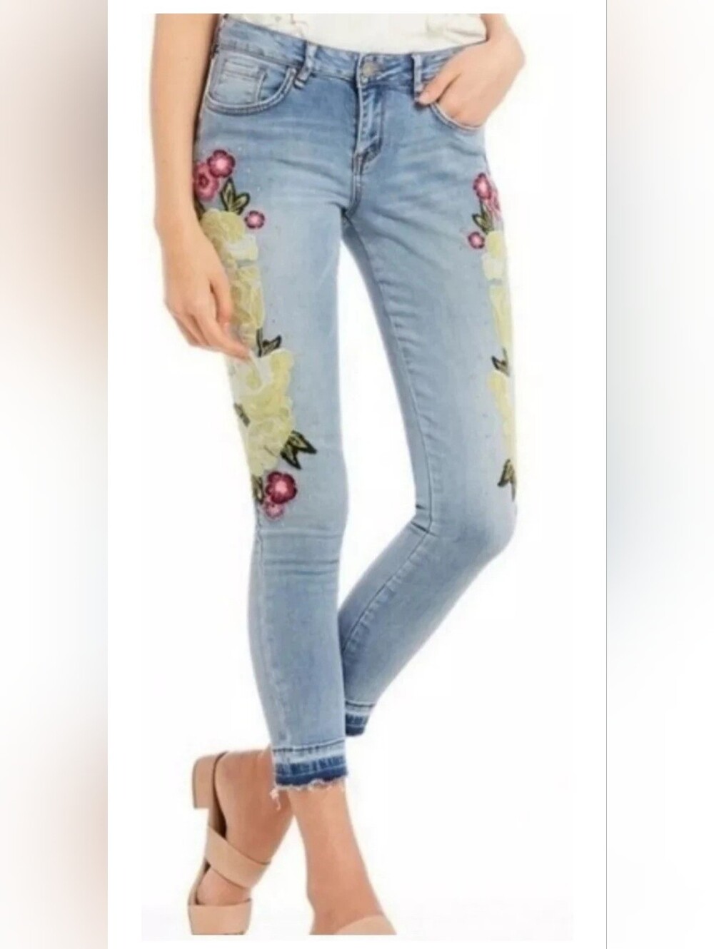 William Rast Embroidered Ankle Skinny Jeans sz29 BinT